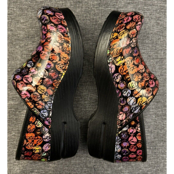 Dansko Professional Clogs Multicolor Viola Dot Cursive Slip On SIZE EU 36/US 5.5 - Picture 7 of 10